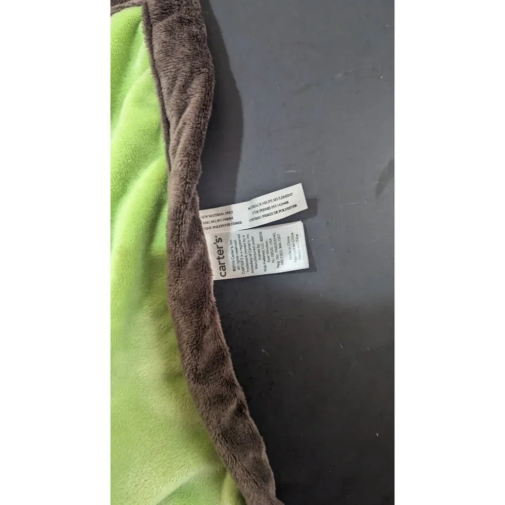 Carters Plush‎ Baby Security Blanket Monkey Green & Brown Soft Lovey